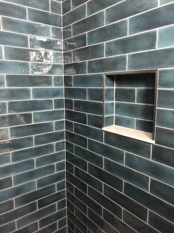 grey brick pattern tiling in wood dalling in north norfolk