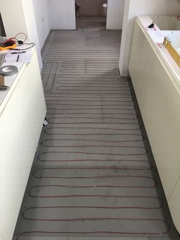 under floor heating grid ready for tiling by aylsham based tiler